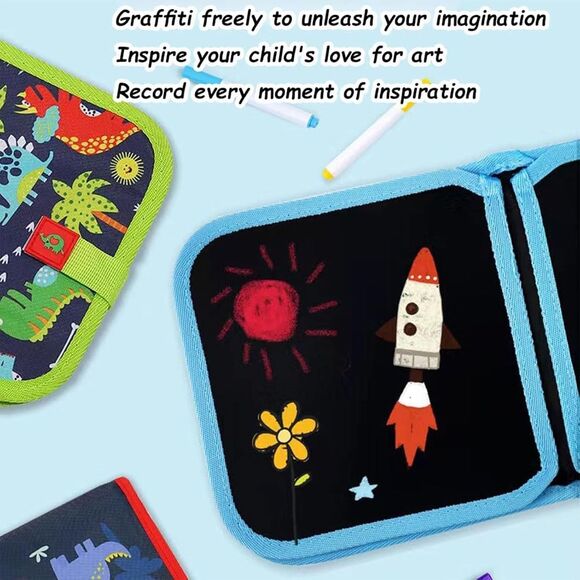 Erasable Coloring Book,Portable Dinosaur Pattern Erasable Doodle Book for Kids - Picture 6 of 12